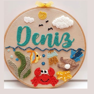Bordado personalizado, Bordado de cartas, Bordado de bebé, Regalo de puñetazo de bebé personalizado, Regalo de bordado, Regalo personalizado