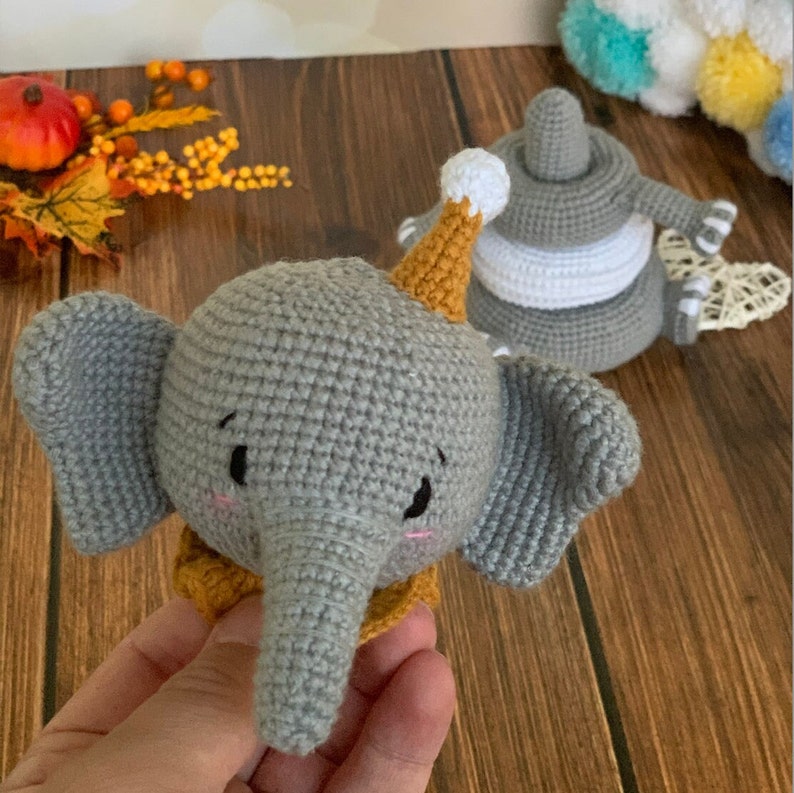 Crochet Stacking Toy, Crochet Montessori Toy, Montessori Baby Toys, Educational Toy , Montessori Toys, Ludasamigurumi, Stacking Elephant image 6