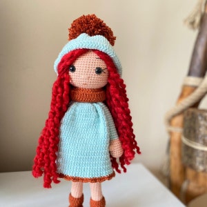 Red Hair Doll, Crochet Princess, Handmade Doll, Amigurumi Doll, Princess Doll, Red Hair Princess For Girls, Doll For Sale, Birthday Gift,