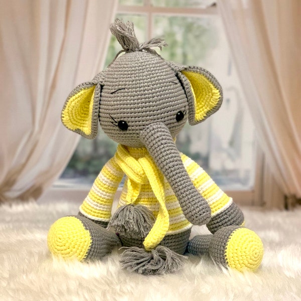 Crochet Elephant, Crochet Animals, Amigurumi Toys, Crochet Toys, Toys For Sale, Stuffed Animals, Stuffed Toys, Knitted  Personalized Toy,