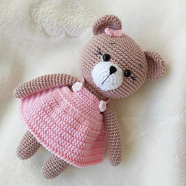 Gehäkelte Bärenpuppe, Gehäkelte Tiere, Amigurumi Spielzeug, Häkelspielzeug, Spielzeug zum Verkauf, Stofftiere, Stofftiere, gestricktes personalisiertes Spielzeug,