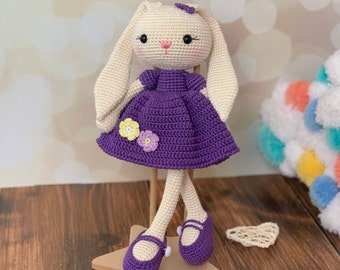 Best Seller, Conejito de crochet personalizado, Conejo personalizado a la venta, Animales de crochet, Conejito de orejas largas, Conejito de peluche, Conejo de crochet