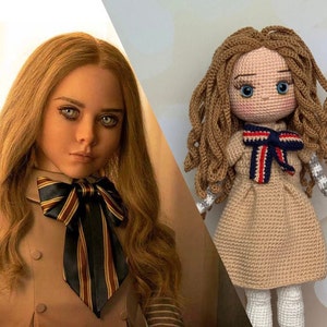 Crochet Megan, Crochet  M3gan Doll, Best Friend Megan, Horror Gothic Film Character, Amigurumi Megan Doll, Stuffed Doll, Gift For Daughter