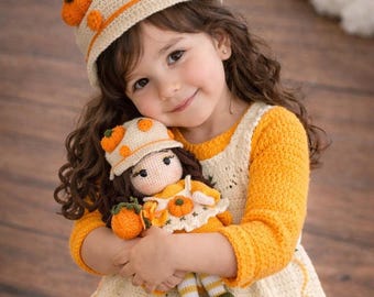 Muñeca de Halloween a crochet, Brujita de Halloween, Muñeca de Hada Bruja a crochet, Muñeca Princesa a crochet, Muñeca con Calabaza, Muñeca con Diseño Personalizado