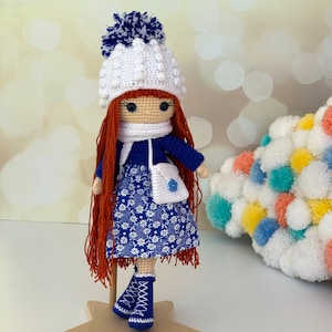 Coll City Girl, Red Hair Girl, Red Hair Crochet Doll, Crochet Amigurumi Doll, Crochet Doll for Sale, Mothers Day Gift From Daughter