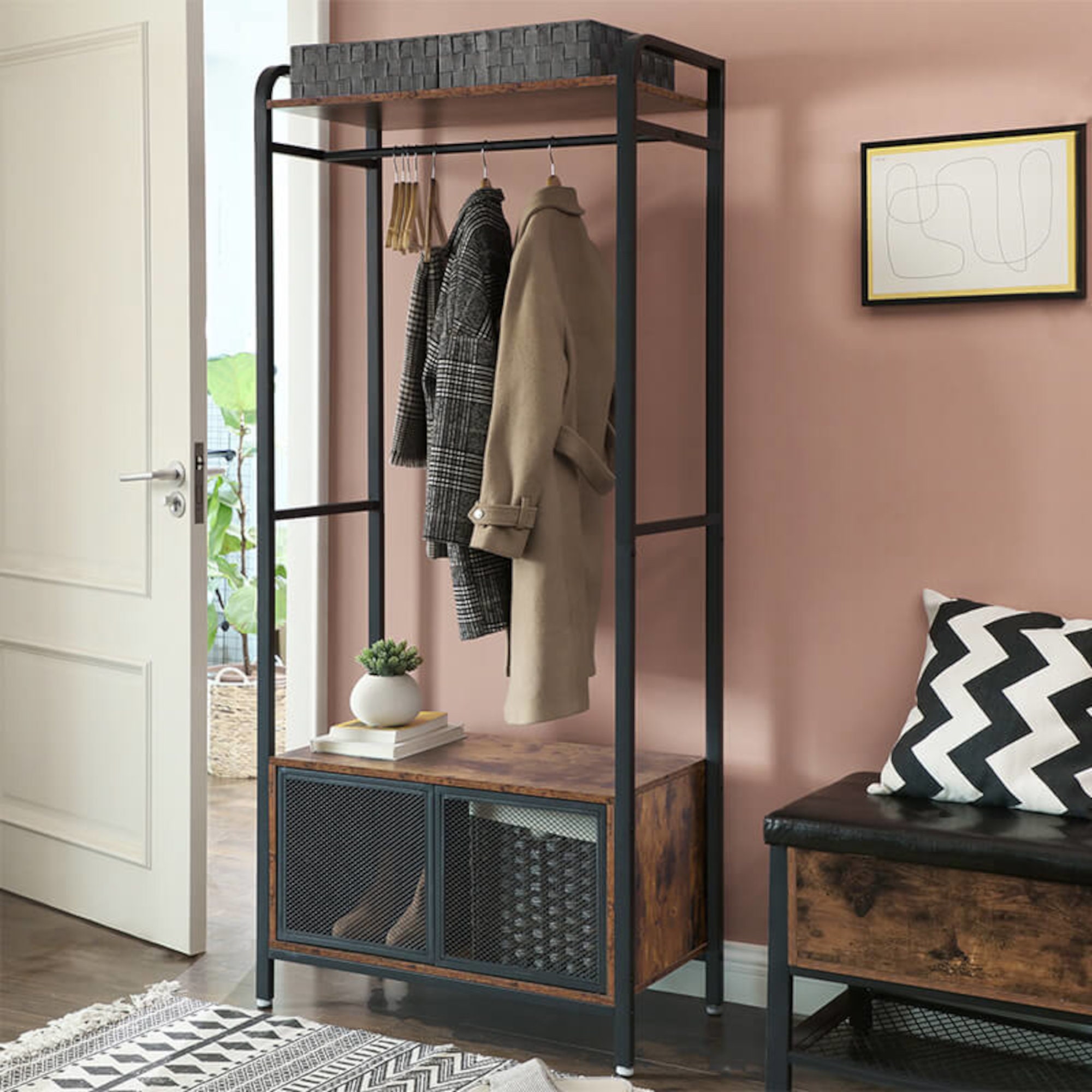 hallway clothes rail