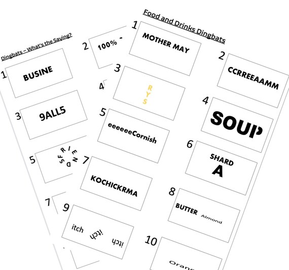 Two Printable Dingbats Quiz Rounds and Answers Etsy