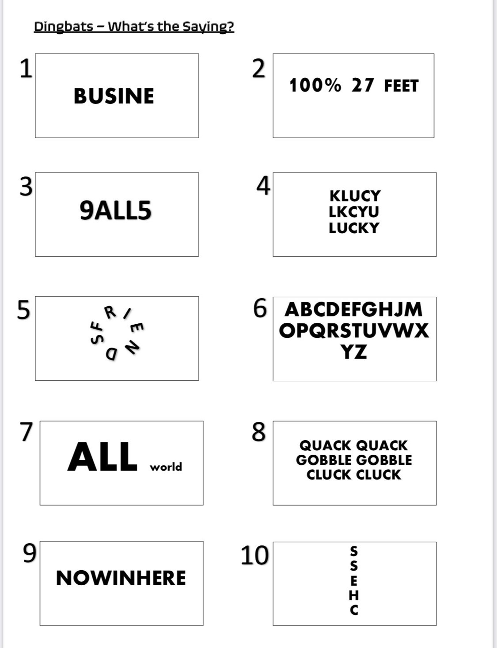 Two Printable Dingbats Quiz Rounds and Answers - Etsy UK
