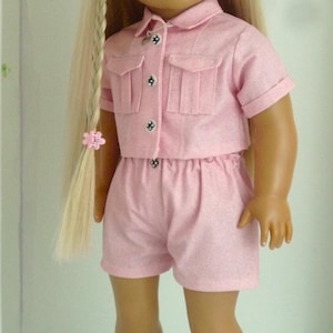 Handmade Pink Shimmer Cargo Outfit: 18 Inch Doll Clothes