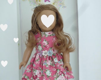 Handmade Floral Cotton Doll Dress with Bow: 18 Inch Doll Clothes
