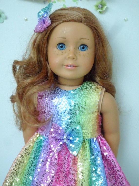 american girl sequin dress American Girl Doll Clothes, Our Generation, Doll Red Sequin Dress,Doll Ball  Gown