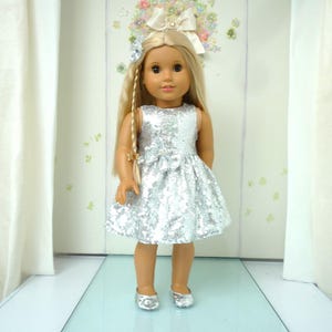 girls silver holiday dress Kids Sequin Silver Holiday Fancy Sparkle Tulle Winter Dress: Silver main image 1