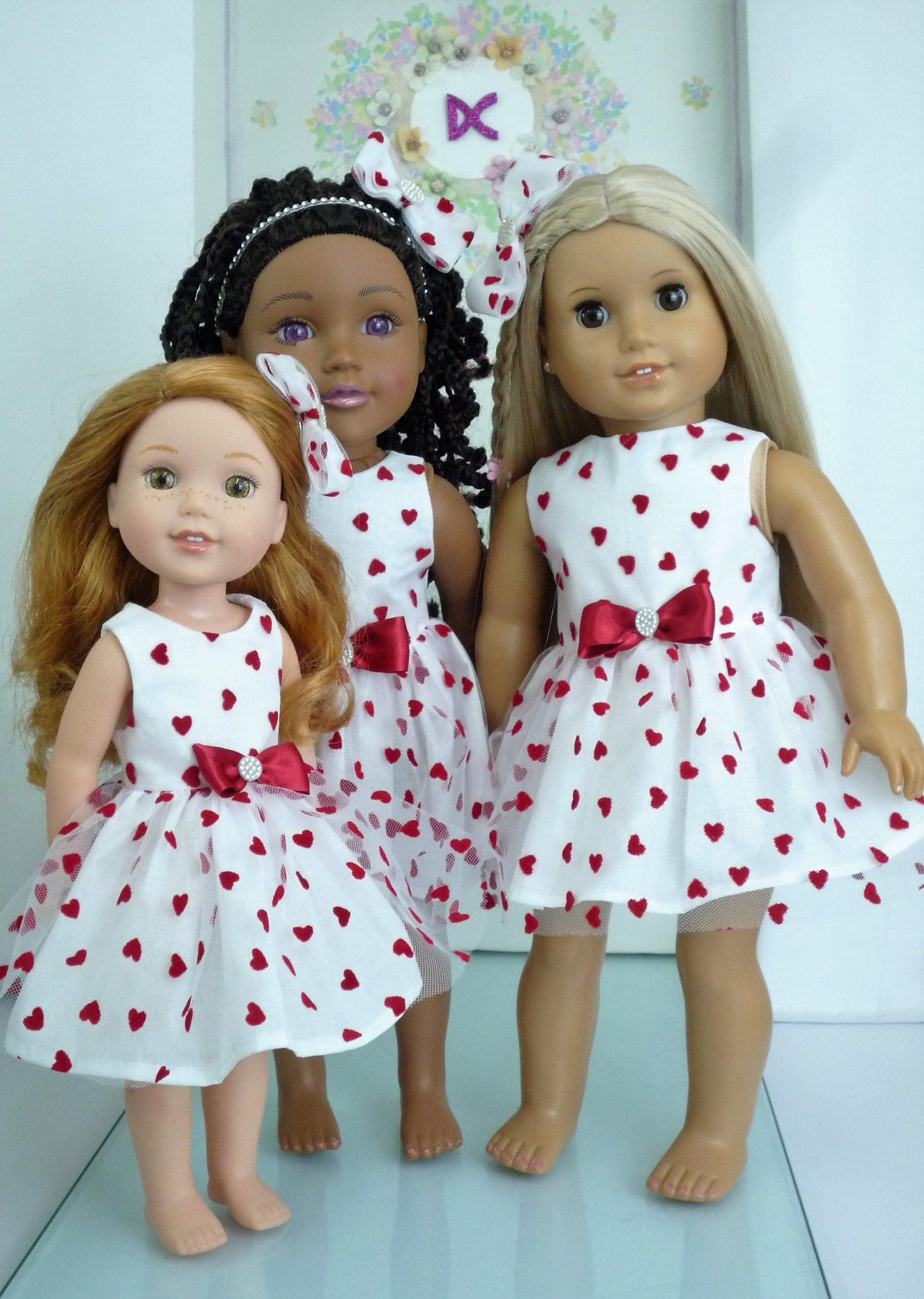 American GIRL Doll Molly Satin Red Hair Ribbon to Replace Meet Outfit  Ribbons 