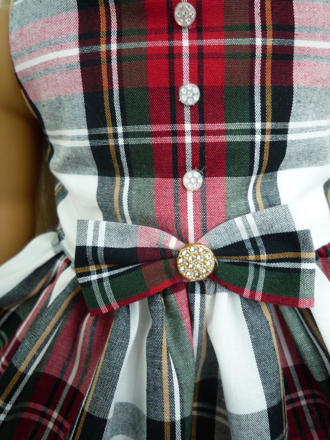 School Uniform Red Tartan Checked Dress Hair Bow Handmade to Etsy UK