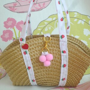 Stroh Strandtasche - Handgemachtes Puppenzubehör für 18 Zoll Puppen - American Doll Our Generation Stroh Strandtasche Baumwollriemen - Haarschleife