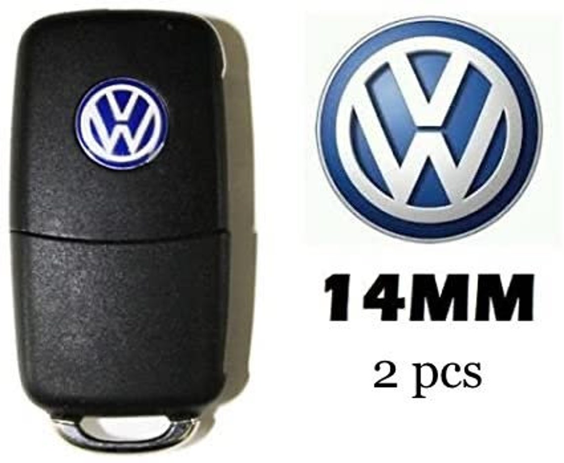 2 VW Volkswagen replacement key fob aluminum stickers BLUE Etsy