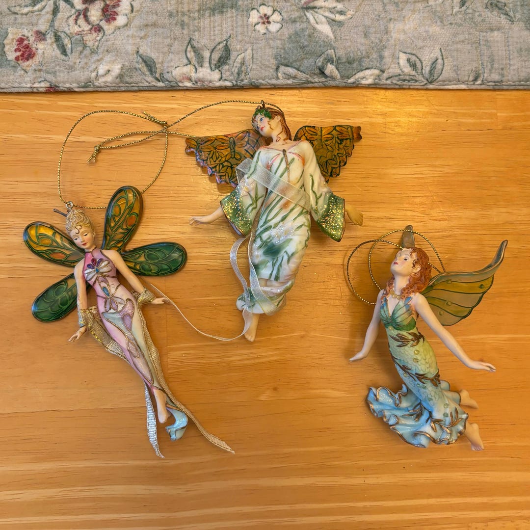 Set of 3 Vintage Fairy Holiday Christmas Ornaments Ashton Drake Fairies — free download