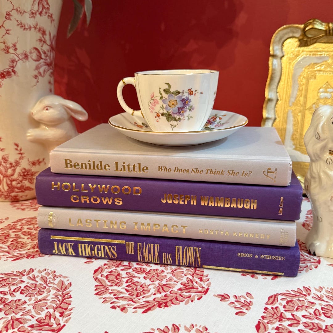 Purple Lavender Violet Tones BOOK STACK for Interior Design Shelf ...