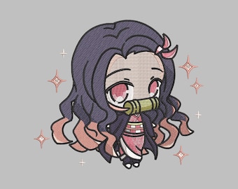Nezuko Kamado Embroidery File, Instant Download, Multiple Machine Formats, Anime Manga Embroidery