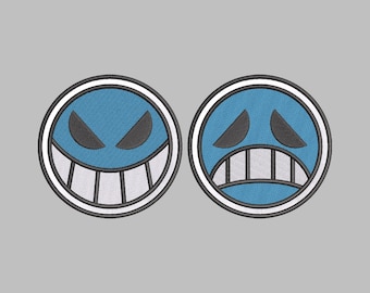 Fichier de broderie de logo Portgas D. Ace, téléchargement immédiat, plusieurs formats de machine, broderie manga anime