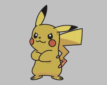 Fichier de broderie Pokemon Pikachu, téléchargement immédiat, plusieurs formats de machine, broderie manga anime