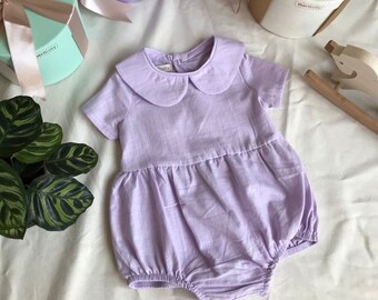 Lilac Baby Romper, Lilac Baby Romper, Birthday Costume, Baby Playsuit, Lilac Baby Jumpsuit