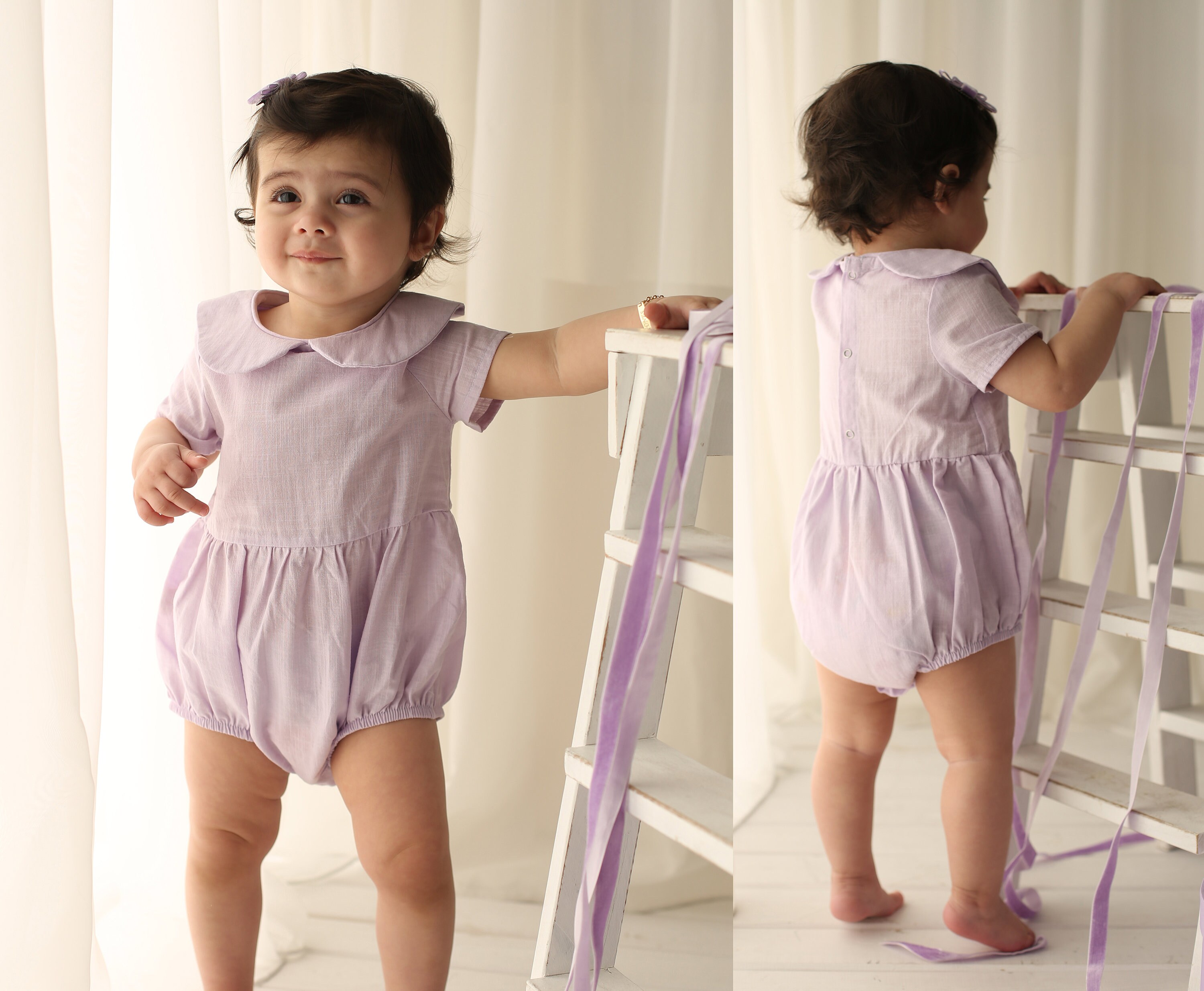 Purple baby store romper