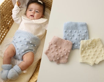 Merino Wool Knitted  Baby Socks. Hand Knitted Baby Socks for Photo Shooting. Newborn or Baby Shower gift