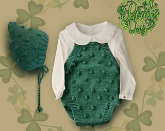 Organic Cotton Green St Patrick's Day Toddler Clothes, Romper, Hat, Shirt, Socks, St. Patrick's Day Baby Romper