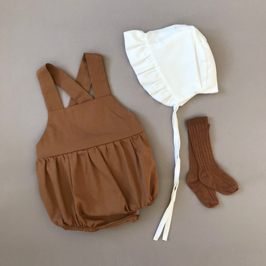 Baby Cotton Set Baby Romper Brown Baby Romper Fall Baby Etsy