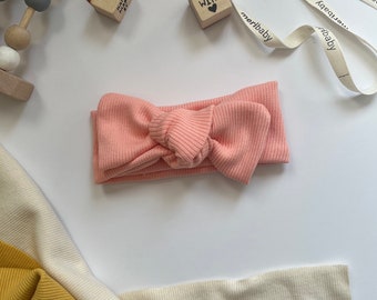 Baby Hairbands. Pink Newborn Baby Hairband. Baby Hair Bow  Set. Girls Hair Bows, Knot Bow, Newborn gift.
