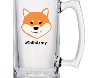 Shib Army - Shib Coin - Glassware - Beer Mugs - Shiba Inu Coin Gift Ideas