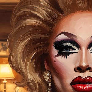 Digital Oil Paint Drag Queen Art | LGBTQ+ Pride Wall Decor | Digital Portrait | High-Quality Printable Home Decor | QuBold