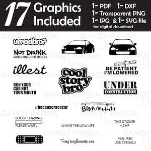 JDM Fahrzeug Auto Aufkleber Aufkleber Bundle Nur digitale Datei (svg, png, jpg, dxf, eps)