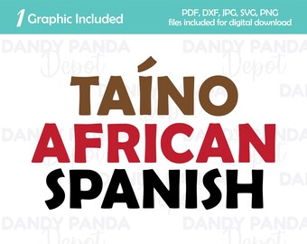 Taino African Spanish Puerto Rican Digital Graphic pdf png jpg pdf dxf