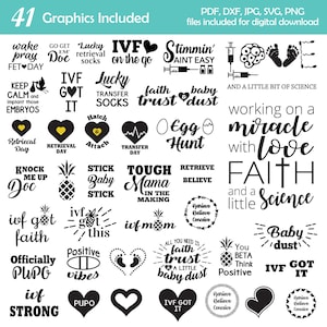 Infertility IUI IVF Stims Retrieval Transfer Bundle Make T-Shirts, Socks, Med Bags and More - Digital Files pdf dxf jpg svg png