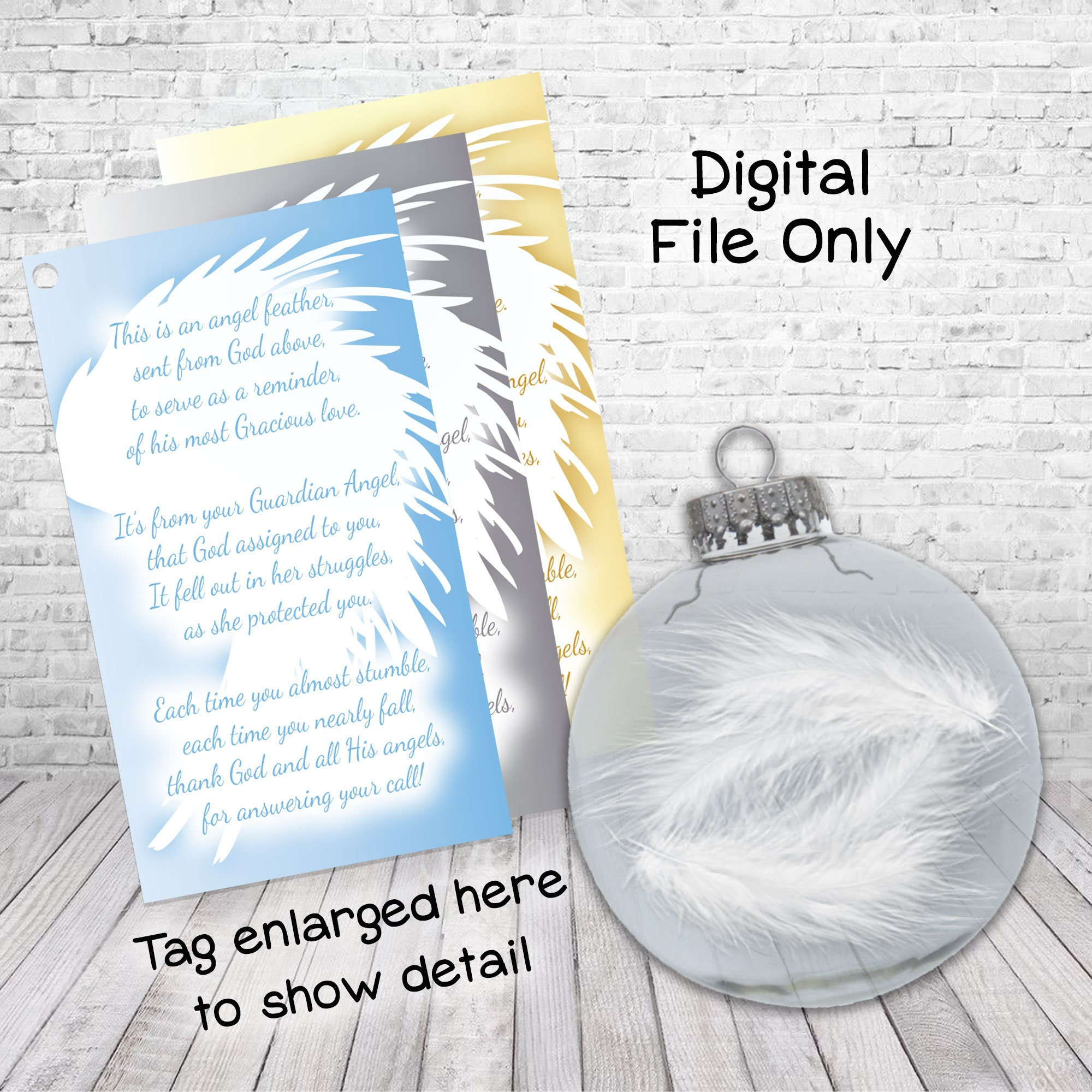 Guardian Angel Feather DIY Ornament Digital PDF Download - Etsy, image size:2000x2000
