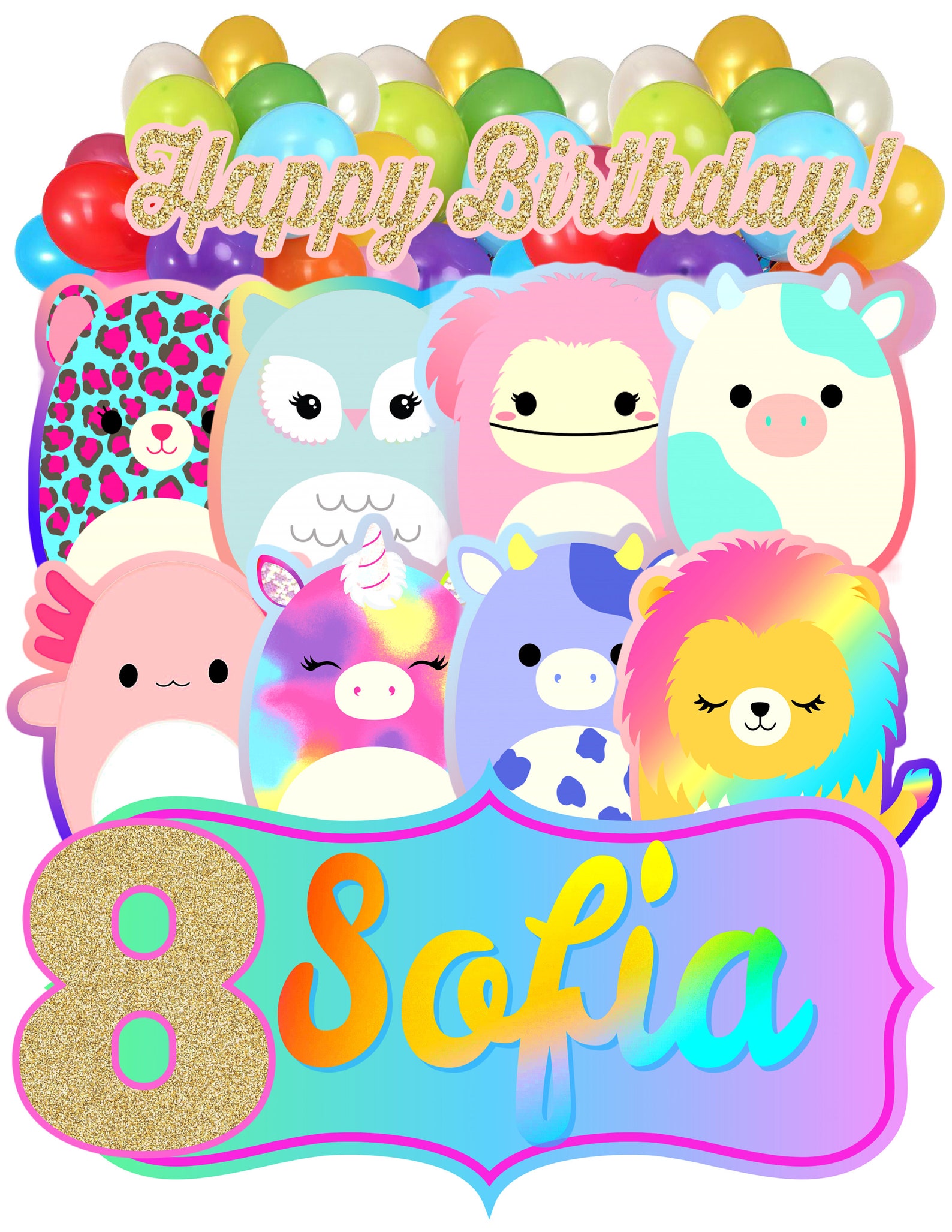 Squishmallow Cake Topper Squishmallow Party Squishmallow Etsy Finland
