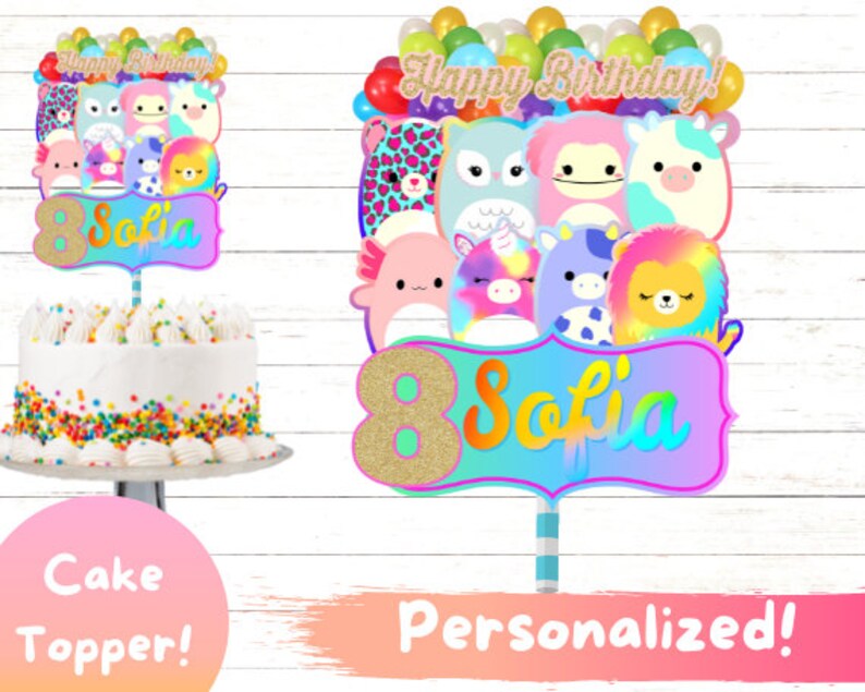 Squishmallow Cake Topper Squishmallow Party Squishmallow Etsy Australia