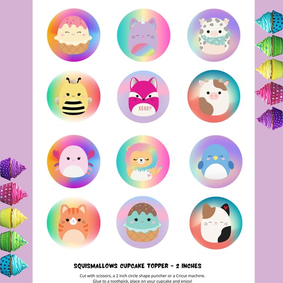 Squishmallow Party Cupcake Toppers 