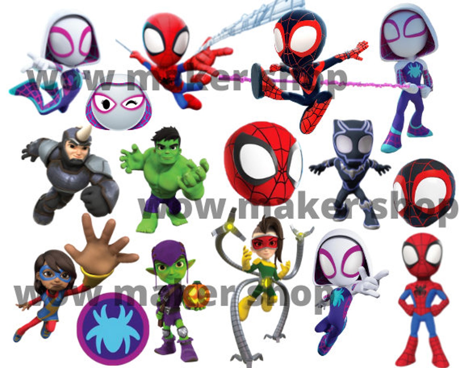 100 Spidey e i suoi fantastici amici IMMAGINI PNG Spidey Etsy Italia