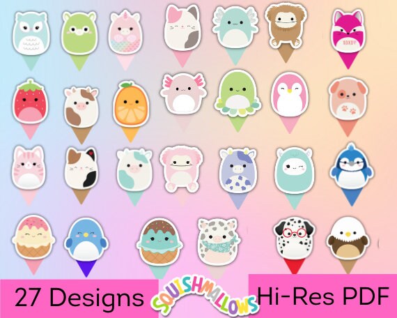 squishmallow cupcake toppers