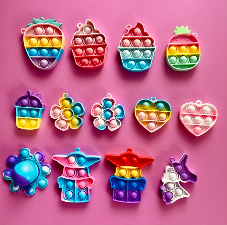 Jewelry Style Pop It Fidget Necklace With Popit Toy 18k Gold Etsy