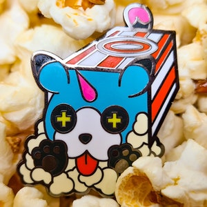 Popcorn Meow Wow Enamel Pin