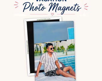 Custom Photo Magnets Vacation, Personalized Fridge Magnets, Personalized Picture Magnet Gift - 2.5"x3.5" Rectangle