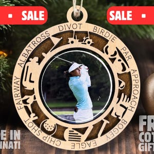 Personalized Golf Photo Ornament: Custom Keepsake for Golfers, Coaches & Teams - Unique Sports Award