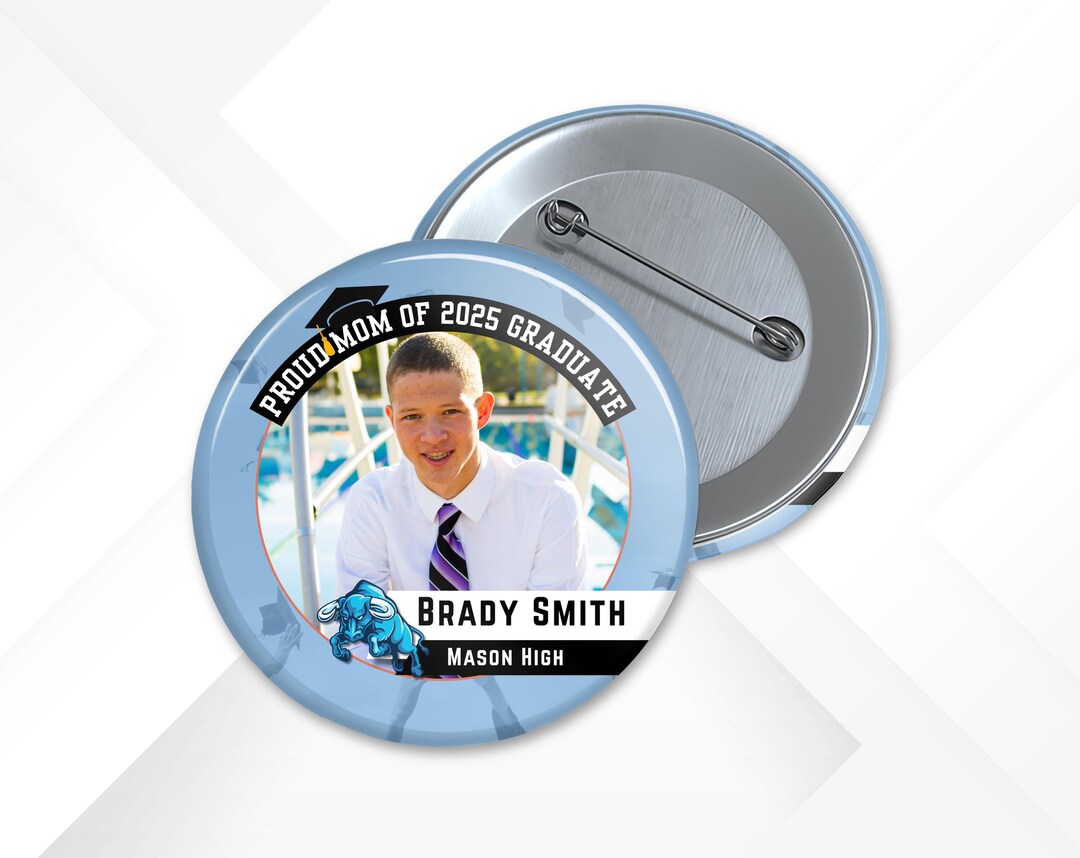 Personalized Graduation Pins, Custom Graduation Photo Button, Senior ...