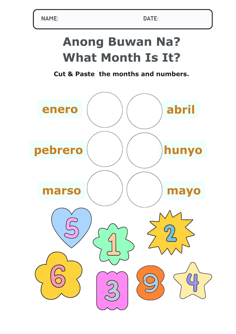 February In Tagalog 42-page Tagalog-english Vocabulary Worksheets for Kids - Etsy