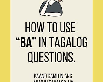 6-seitige druckbare Anleitung zum Erstellen von Tagalog-Sätzen und Fragen mit BA