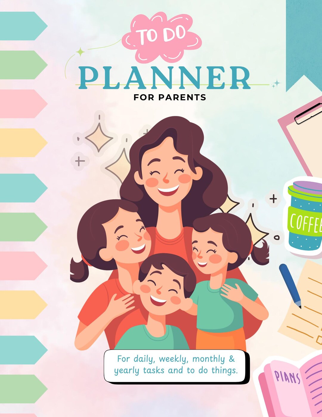 Printable Family Planner- 62-page of To-do Lists, Undated PDF for Moms ...